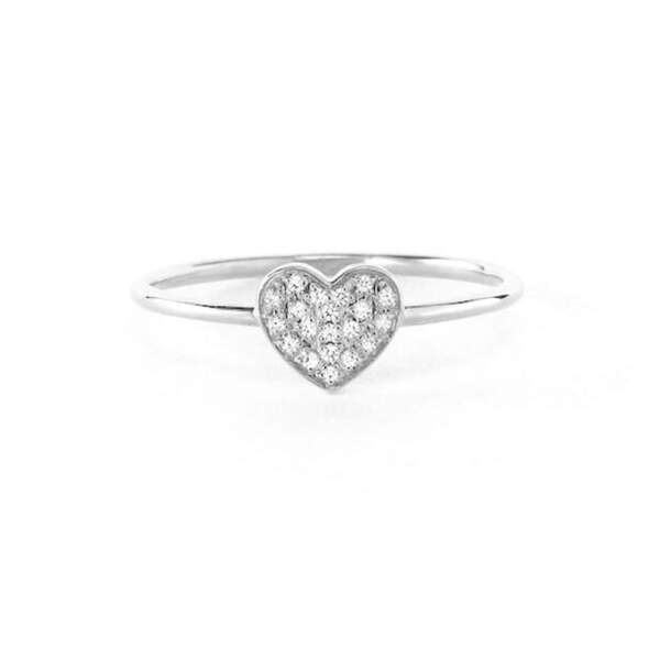 Anillo de plata 950 corazon de piedras
